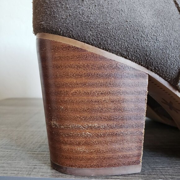 Splendid Lakota Western High-Heel Suede Booties Size Women's 9.5 Grey Ankle Boot - Picture 10 of 12